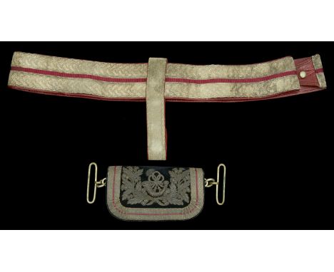 Scottish Rifle Volunteers Officer’s Full Dress Shoulder Belt and Pouch. A rarely seen embroidered Scottish Rifle Volunteers O