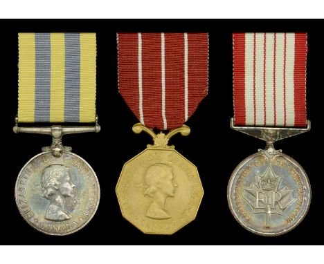 Korea 1950-53, Canadian issue, silver (SH-62289 E. Lambert); Canadian Forces Decoration, E.II.R. (Cpl H. E. S. Tarves); Confe