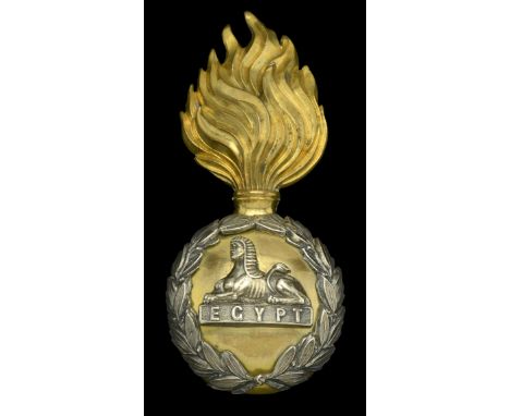 Lancashire Fusiliers Officer’s Fur Cap Grenade Badge. A good example, circa 1881-1914, with a fine gilt flaming grenade, the 