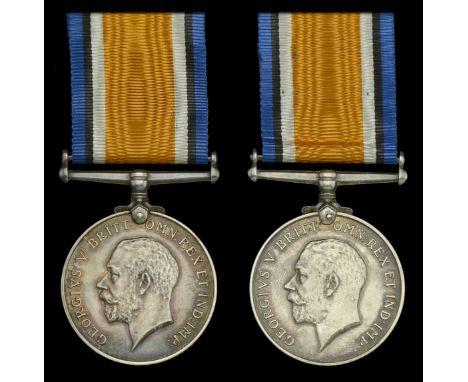 Family Group: A fine ‘Gallipoli’ casualty British War Medal awarded to Sub Lieutenant W. V. Gilbert, Royal Naval Volunteer Re