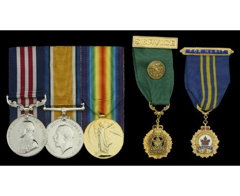 A Great War M.M. group of three awarded to Private W. C. Marat, 4th Canadian Machine Gun Corps, late 44th Battalion, Canadian