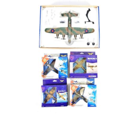 Corgi Aviation Archive 1:72 Scale Models AA32601 Avro Lancaster BI; World War II Supermarine Spitfire and Hawker Hurricane; B