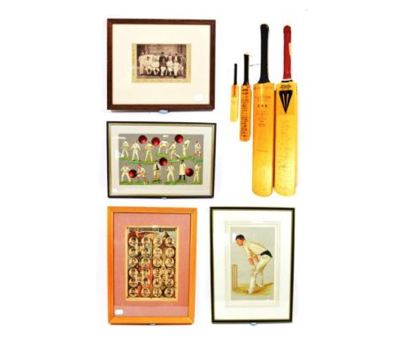 Cricket Related Items including Oxford Cricket Vanity Fair print (1889) framed, Our Cricketing Guests (from the Boys Own Pape