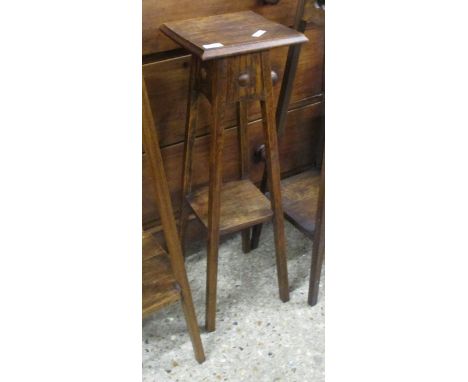 EARLY 20TH CENTURY OAK JARDINIERE STAND, 25.5CM WIDE