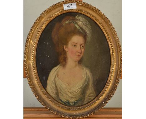 Portrait of  Anna-Maria de la Fosse
Oil on canvas laid down
28 x 22.5cm, oval