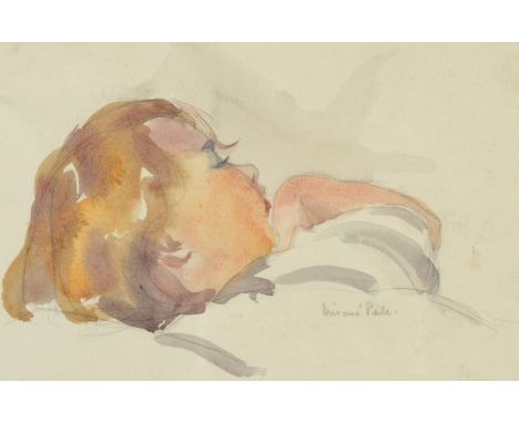 MISOME PEILE
Portrait of a young child
Watercolour
Signed
15 x 23cm
Together with a pastel sketch of a baby