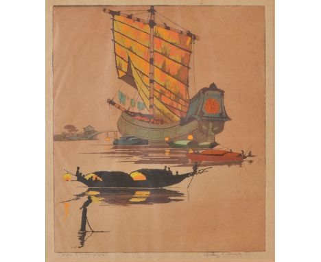 GEOFFREY SNEYD GARNIER
At the Home of the Evening Rice
Hand coloured print
Signed and inscribed
Site size 30 x 26cm Condition