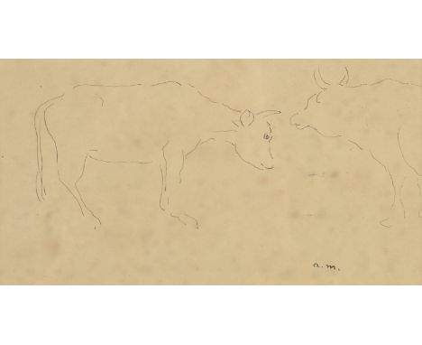 ALBERT MARQUET
Deux vaches
Ink sketch
Initialled
Labels to the back
10 x 18cm