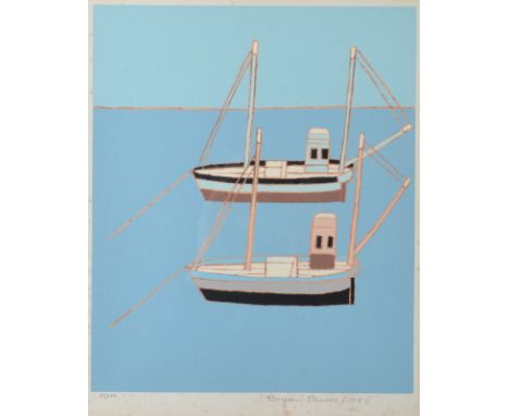 BRYAN PEARCE
Two Boats
Lithograph
Signed, dated 1993 and numbered 85 out of an edition 150
Site size 33 x 27cm Condition Repo