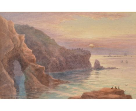 THOMAS HART
Gamper Arch and the Longships Lighthouse
Watercolour
Signed
16 x 25cm