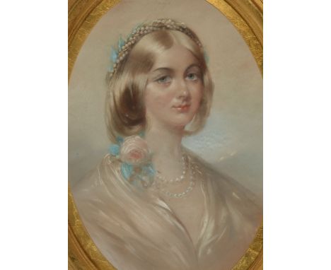 Portrait of a Young Lady
Pastel
Unsigned
62.5 x 42.5cm, oval