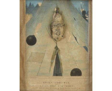 R. EVANS
'Quiet Lodgings, or a first night in the Crimea - the Russian mode of giving a lodger notice to quit'
A lithograph C