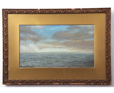 Amelia J Walters (act 1880-1893), Seascape, oil on canvas, signed lower right, 24 x 41cm (with photo of the artist attached v