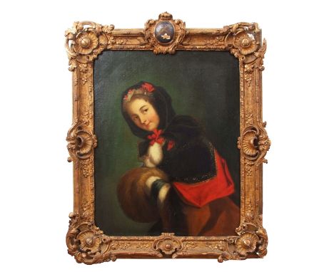 French School (18th century), Portrait of Louise Henriette de Bourbon, oil on canvas, 78 x 61cm, the frame with Coat of Arms 