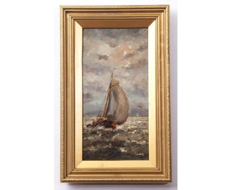 Henri Arden (1858-1917), Seascape, oil on panel, signed lower left, 35 x 17cm