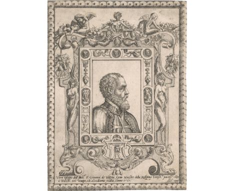 Zenoi, Domenico -- Bildnis des Jean de la Valette in einer manieristichen Zierleiste. Kupferstich. 19,7 x 14,4 cm. (1567). Wo