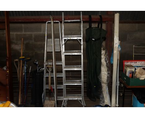 An aluminium step ladder