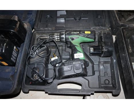 A Hitachi cordless drill and charger 