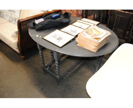A painted barley twist gate leg table 