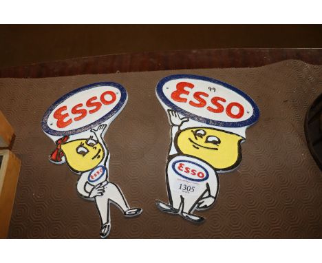 A pair of reproduction Esso plaques (99)