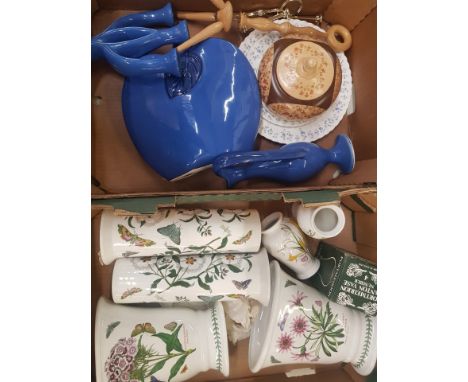 Mixed collection of ceramic items to include Royal Albert Memory Lane pattern 3 tier cake stand, Port Meirion vase, Botanic g