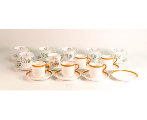 Shelley coffee cups and saucers to include patterns  12503, 2168, 2376, 13590 ( 25 pieces) 