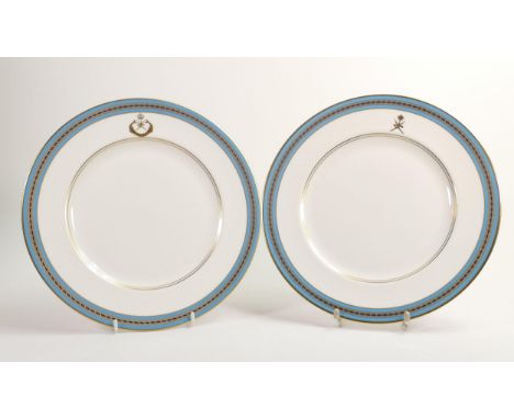 De Lamerie Fine Bone China, heavily gilded special commision dinner plates , specially made high end quality item, Made in En