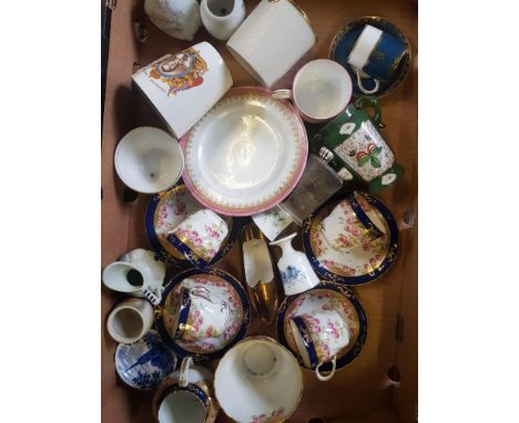 A mixed collection of items to include floral &amp; gilt decorated cups &amp; saucers, Royal Worcester Side Plate , Cup &amp;