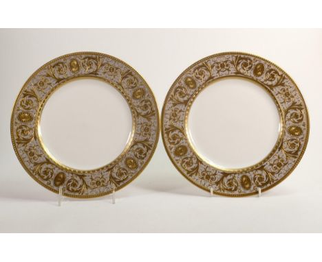 De Lamerie Fine Bone China Olympus Patterned Dinner Plates , specially made high end quality item, diameter 27cm(2) 