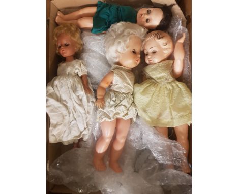 4 Vintage Plastic Dolls 