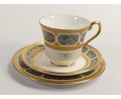 De Lamerie Fine Bone China Blue on Ivory  Patterned Trio , specially made high end quality item 