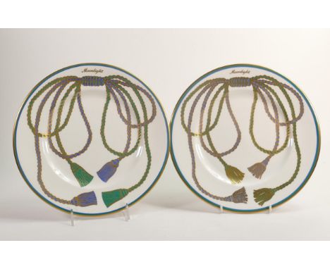 De Lamerie Fine Bone China Special Commission of Moonlight Superyacht Patterned Dinner Plates , specially made high end quali