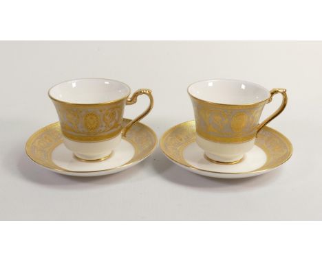 De Lamerie Fine Bone China Olympus Patterned Cups &amp; Saucers, specially made high end quality item(2) 
