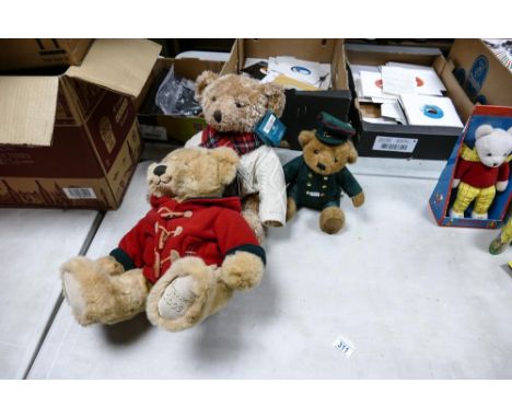 Three Large Harrods Christmas Teddy Bears 2002 ,2003 &amp; similar item, tallest 47cm (3) 