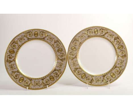 De Lamerie Fine Bone China Olympus Patterned Dinner Plates , specially made high end quality item, diameter 27cm(2) 