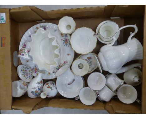 Mixed collection of ceramic items to include Minton Haddon Hall small planter and pin dishes, posy vases, sugar bowl together