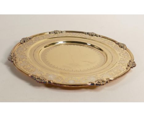 De Lamerie Fine silver plate and part gilt layplate /tray , specially made high end quality item, new and Made in England, d.