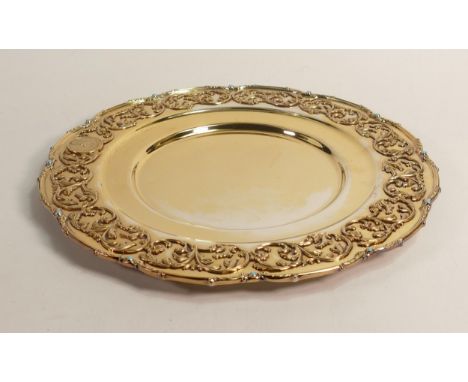 De Lamerie Fine silver plate and part gilt layplate /tray , specially made high end quality item, new and Made in England, d.