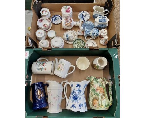 A Mixed Collection of Items to Inlcude Wade Tankard, Water Jugs, Royal Crown Derby salt and pepper set (a/f), Royal Albert Ol