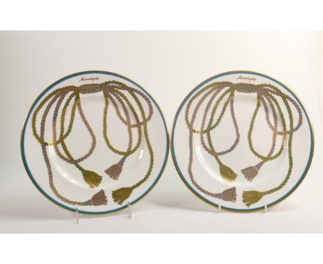 De Lamerie Fine Bone China Special Commission of Moonlight Superyacht Patterned Dinner Plates , specially made high end quali