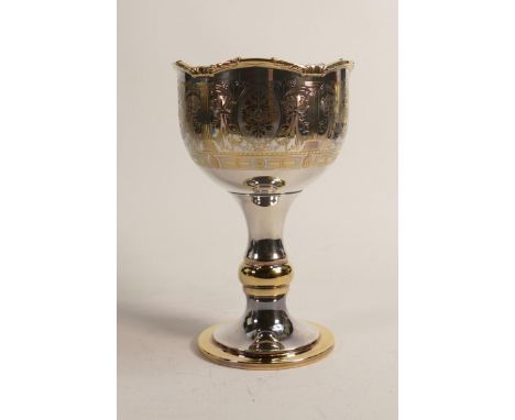 De Lamerie Fine Large Silverware plated Large Incense Burner Goblet with Engraved decoration in Presentation bag  , specially