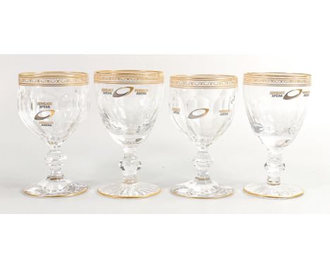De Lamerie Fine Bone China Vine Private Commission Apeha Donbass Area Patterned heavily gilded wine glasses , specially made 