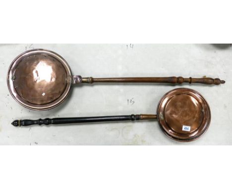 Two Vintage Copper Bed Warmers(2) 