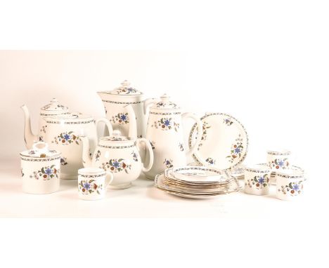 A collection of Shelley Chelsea pattern items to include coffee pots, teapot, hot water jug, mocha cans &amp; saucers , perse