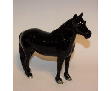 A Beswick model of a Fell pony, Dene Dauntless, black gloss, 18cm