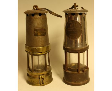 A 19th century miner's lamp, No. 14933; another, Eccles ER6S (2)