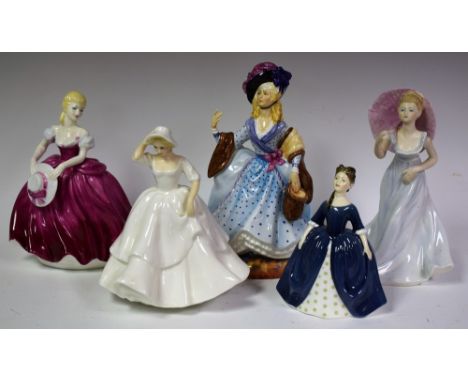 Ceramics - a Coalport figure, Ladies of Fashion model Amanda, 3/83; another L'Ombrelle; others Royal Doulton Samamtha, HN 295