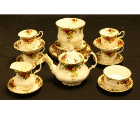 Ceramics - Royal Albert Old Country Roses including tea pot, milk jug, sugar bowl, cups, saucers, side plates, salad plates; 