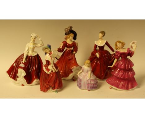 A Royal Doulton ceramic figure, Patricia, HN3365; others, Gail, Fragrance, Jennifer, Christmas Morn, Rose (6)