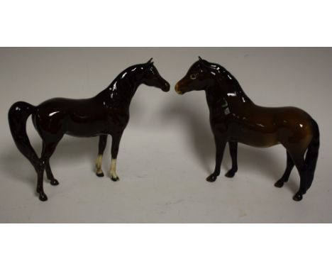 A Beswick model of an Exmoor Pony, brown gloss; another similar (2)